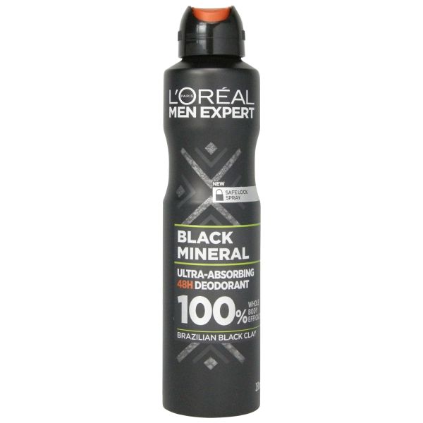 اسپری بدن 48 ساعته بلک مینرال مردانه لورئال