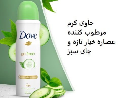 اسپری بدن 48 ساعته گو فرش خیار و چای سبز زنانه داو