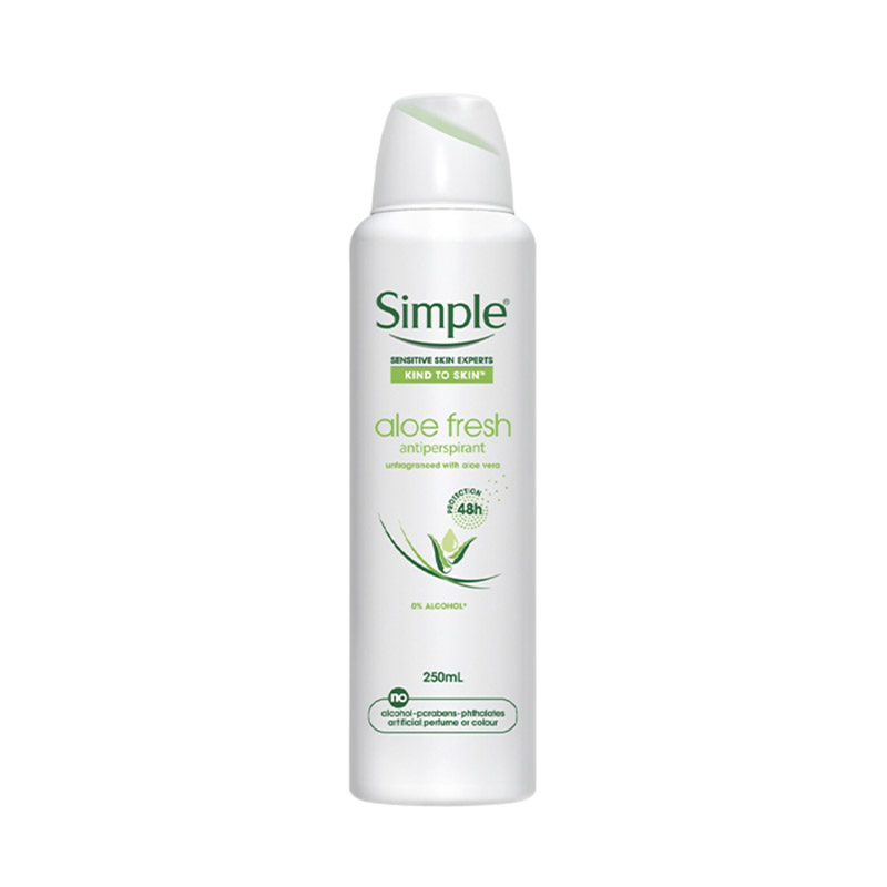 اسپری بدن ضد تعریق آلوئه فرش 48 ساعته سیمپل