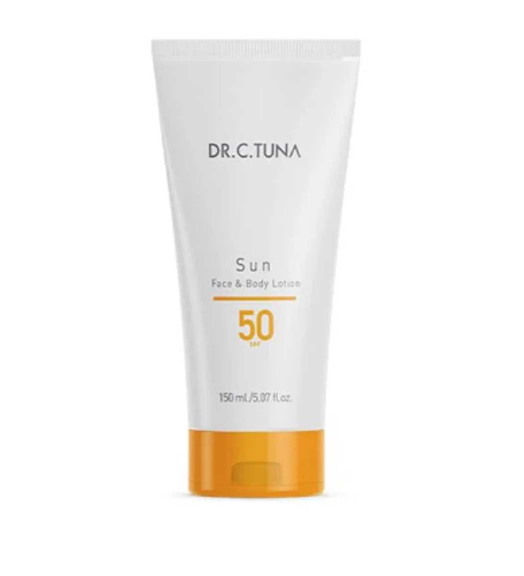لوسیون ضد آفتاب صورت و بدن بی رنگ حاوی SPF50  مناسب انواع پوست 150 میل