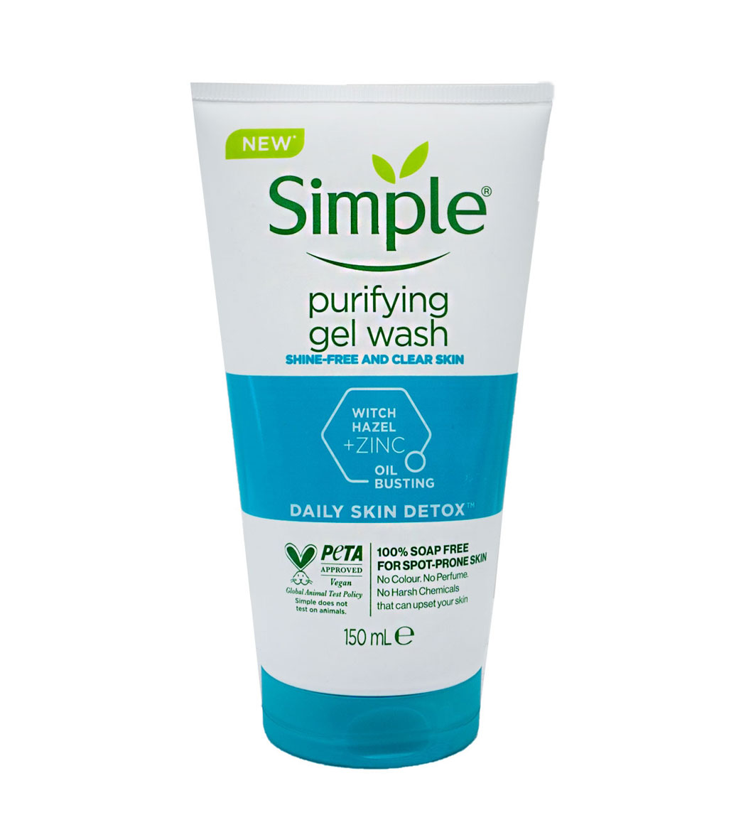 ژل شستشوی صورت سیمپل مناسب پوست چرب و مختلط حجم ۱۵۰ میلی‌لیتر (Simple Refreshing Facial Wash Gel)