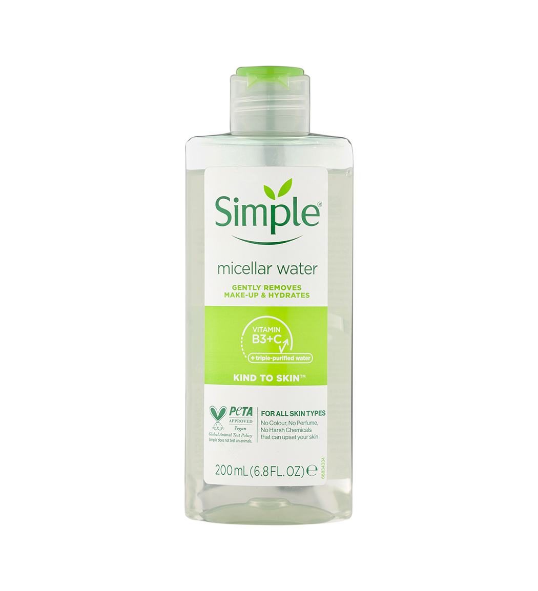 میسلار واتر سیمپل مناسب انواع پوست حجم ۲۰۰ میلی‌لیتر (Simple Micellar Water)